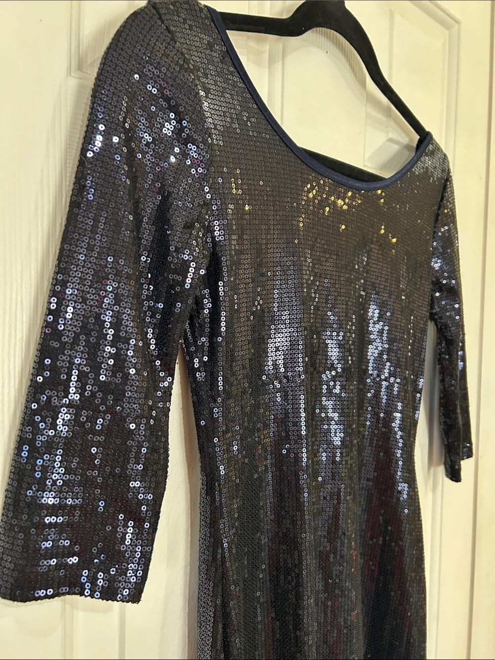 Lovely Day Sparkly Black Sequin High-Low Midi/Maxi Party Dress – Size Small - Picture 5 of 8